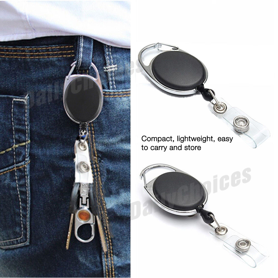 3x Retractable Lanyard ID Badge Opal Card Holder Business Security Pass